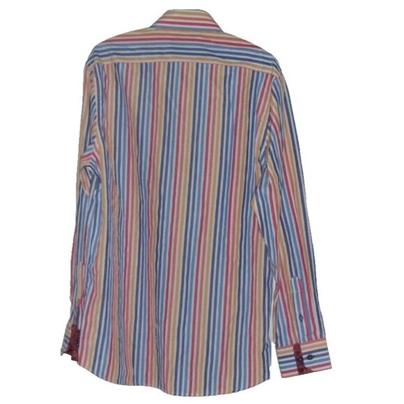 Max Lauren by Brio Striped Button Down Shirt Size L 16.5/17 Cotton Blend - Picture 2 of 5